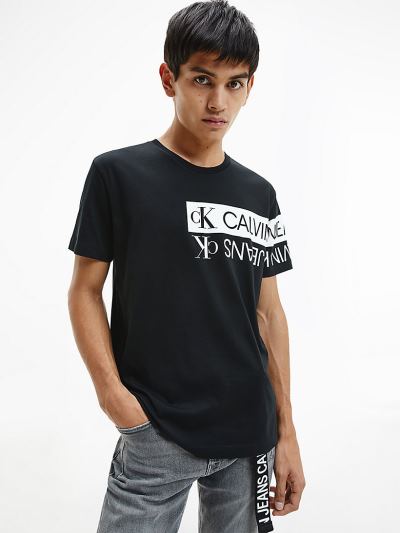 Calvin Klein Ruhák HU135628 | Calvin Klein Organic Cotton Logo Férfi Póló Fekete
